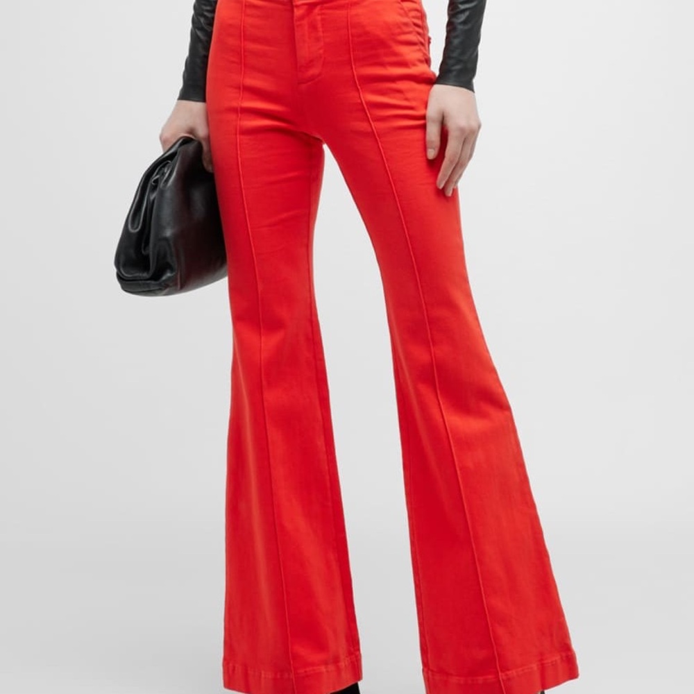 Alice + Olivia Jane Red Flare Jeans